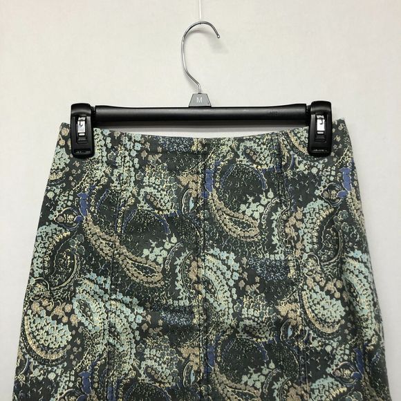 Free People Women Paisley Mini Skirt Size 4 Back Zip Cotton Blend B208 -2 - Picture 7 of 11